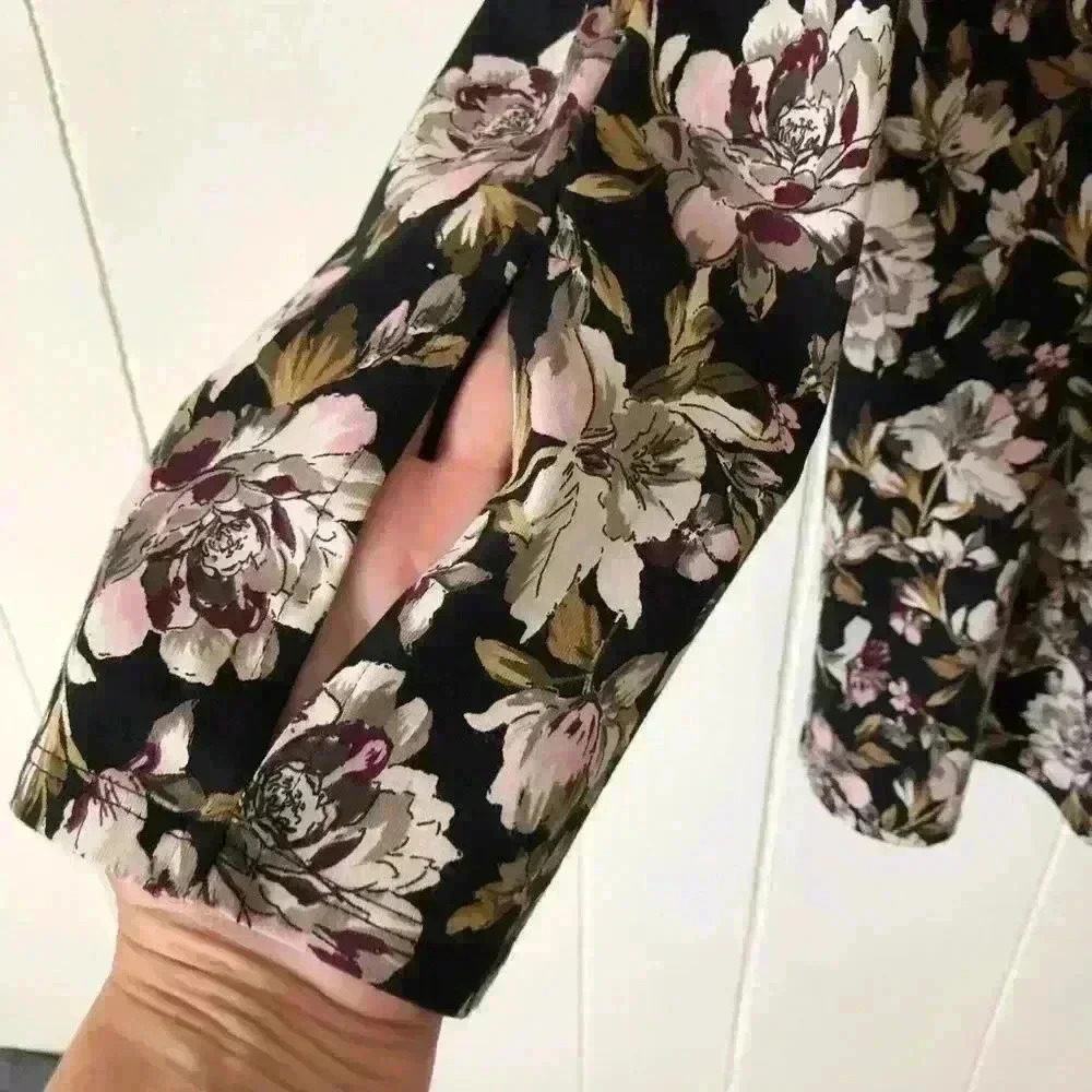 J.Jill Women’s Floral Split Sleeve Cotton Blend Tunic Size S - Picture 4 of 7
